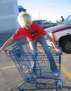 emo boy in a trolley