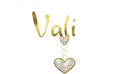 Gold Glitter Heart Charm for Vali