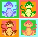 4 monkeys