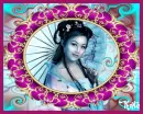 oriental girl in frame