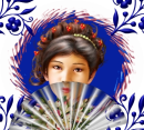 oriental girl with fan
