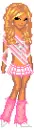 blonde with pink clothes