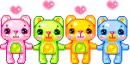 rainbow hearts teddybears