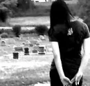 emo in a graveyard