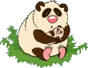 panda mom and baby