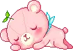 cute sleepy pink bear
