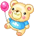 teddy bear with balloon