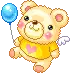cute little angel bear with a balloon