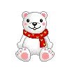 white bear with a red scarf