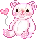 pink bear & heart balloon