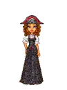 girl in black with a hat