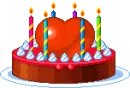 heart birthday cake
