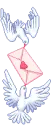 doves bringing love letter