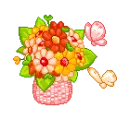 butterflies w/ flowers basket