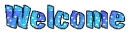 blue welcome sign