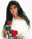 Native woman with roses