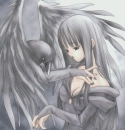 anime girl with crow