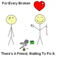 broken heart and friends