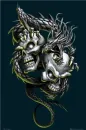 Skulls with Dragon