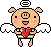 angel piggy with heart
