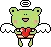 angel frog with heart