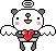 angel panda with heart