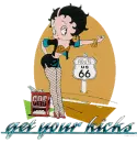 Betty Boop is stand and wait for ride