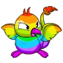 Pteri in rainbow paint
