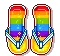 Rainbow Flip Flops