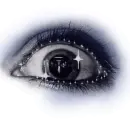 blue glitter eye-frightened