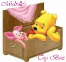 Winnie the Pooh and Piglet in Michelles toy box
