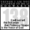 things i will not do at hogwarts