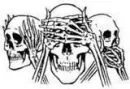 can't see, hear, speak