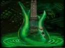 Glowing green guitar