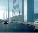 Cars on bridge