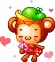 cute kawaii monky in love <3