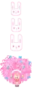 bboguri cute kawaii big pink hair & hearts