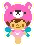 girly in bear suit