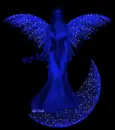 Blue angel on moon