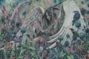 angel outside in the rain