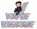 Betty Boop on word welcome