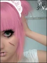 scared pink emo girl