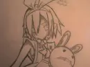 Anime girl with bunny