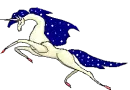 blue & white unicorn