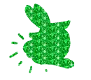 Striped Green Rabbit With Two Butts