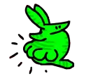 Striped Green Rabbit With Two Butts