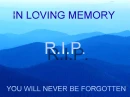 NEVER FORGOTTEN