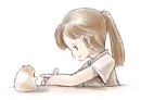 girl and hamster
