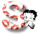 Betty Boop stand by s w kisses on it