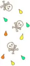 skulls and colorful raindrops